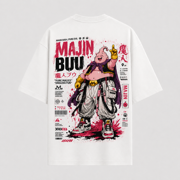 Endless Fun - Majin Buu, Magenta Splatter and a Raised Finger - mockup