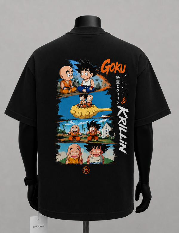 Goku & Krillin - Four Panels of Friendship and Laughter - mockup