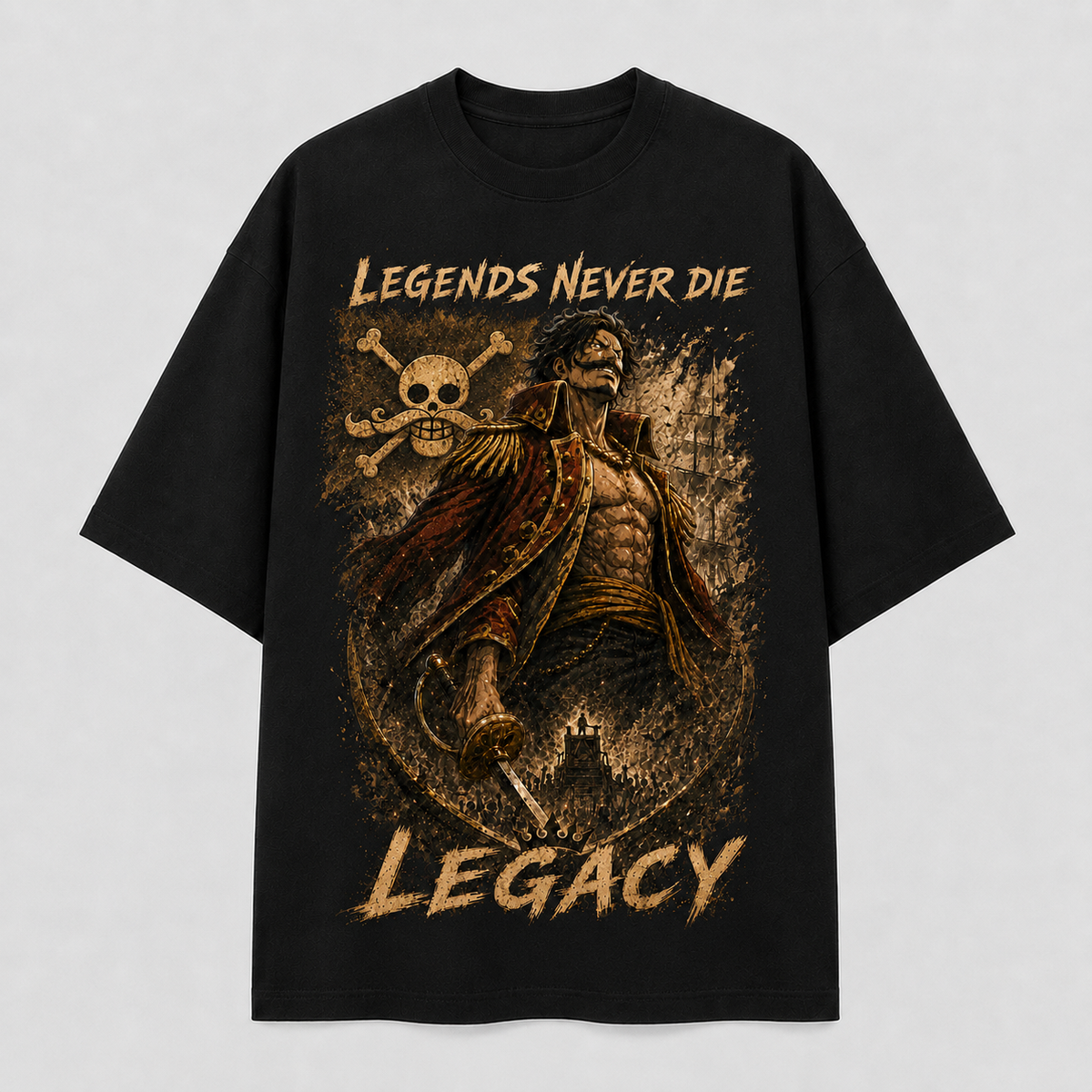 Legends Never Die - Sepia Legacy Graphic Streetwear Tee - mockup