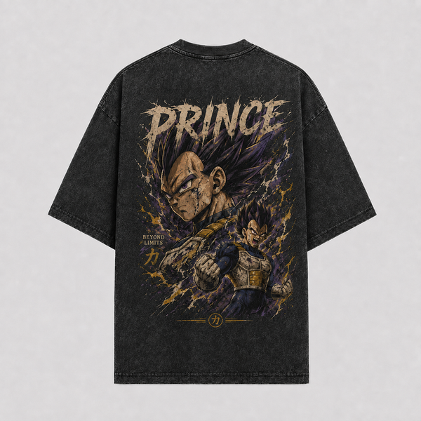 Prince Beyond Limits - Vegeta Battle-Ready Graphic Streetwear Tee - mockup