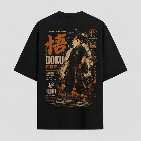Pure Heart, Quiet Stance - Goku Streetwear Graphic Tee - mockup