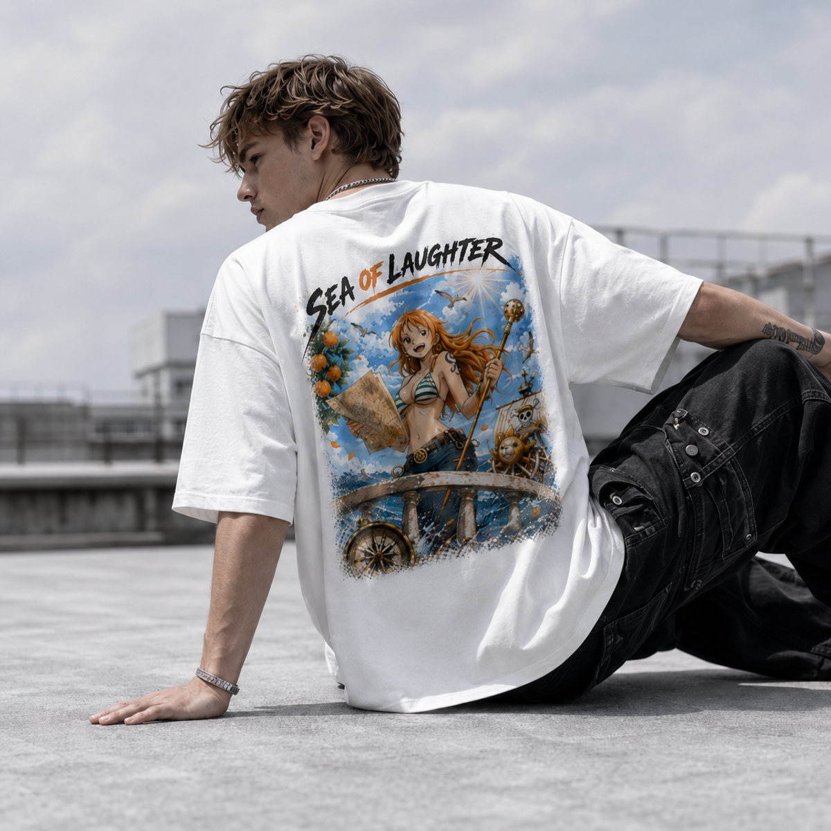 Sea of Laughter - Nami Navigator Graphic Streetwear Tee - lifestyle