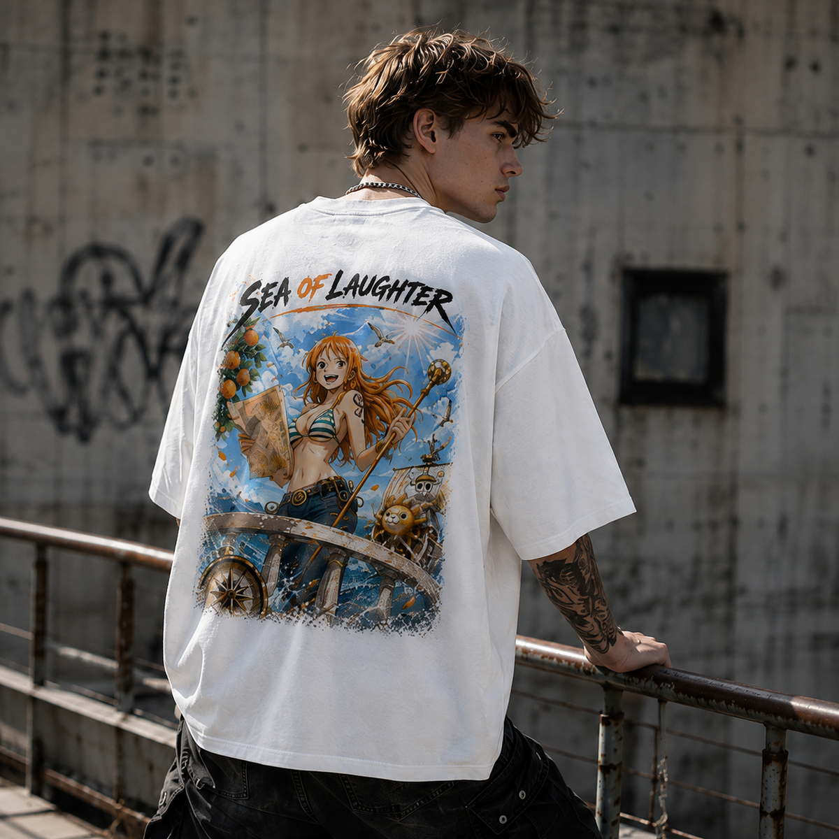 Sea of Laughter - Nami Navigator Graphic Streetwear Tee - lifestyle
