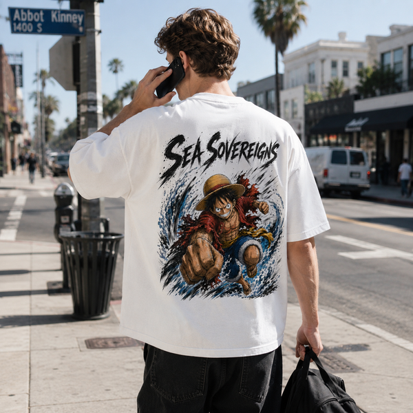 Sea Sovereigns - Luffy Full Force Oversized Streetwear Tee - lifestyle