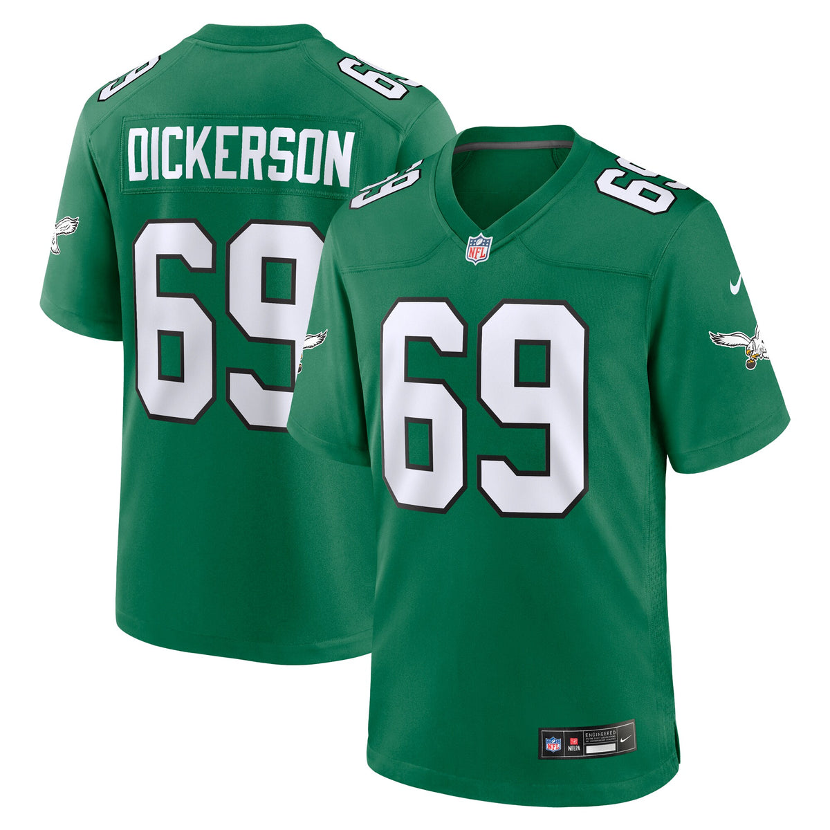 Philadelphia Eagles Landon Dickerson Nike Kelly Green Alternate Game Jersey