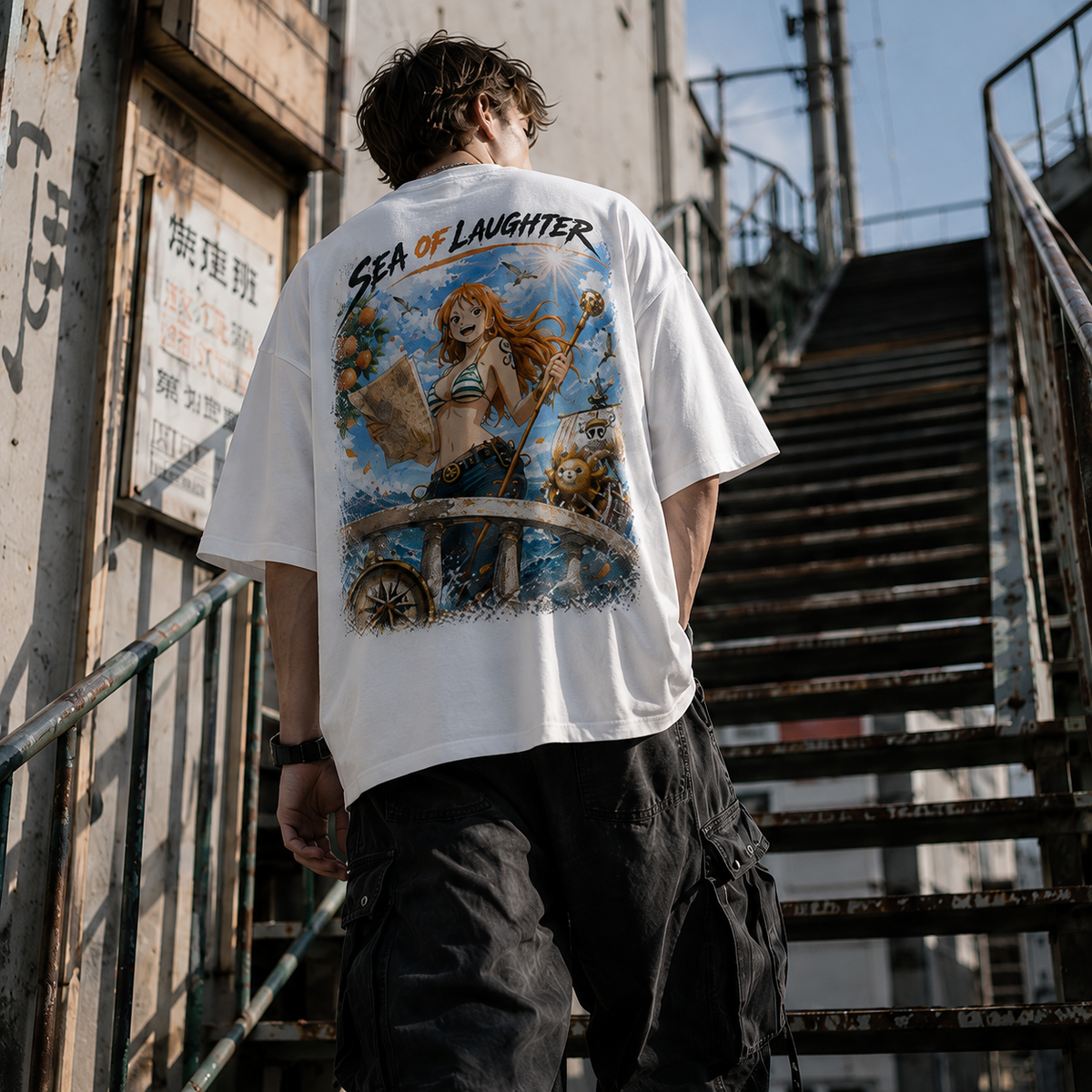 Sea of Laughter - Nami Navigator Graphic Streetwear Tee - lifestyle