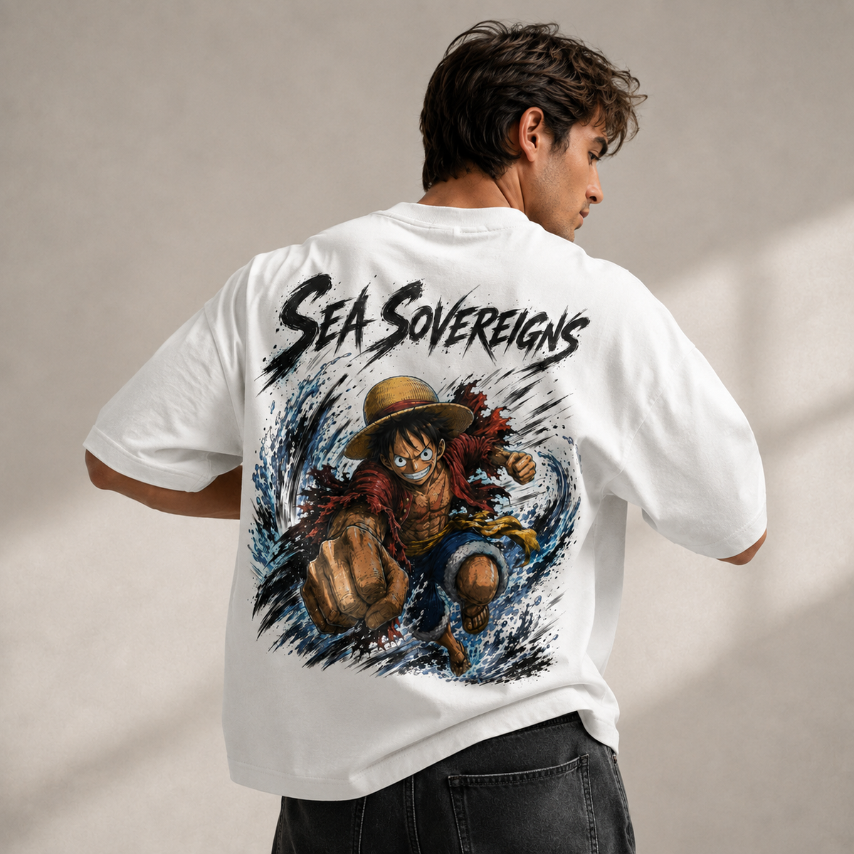 Sea Sovereigns - Luffy Full Force Oversized Streetwear Tee - lifestyle