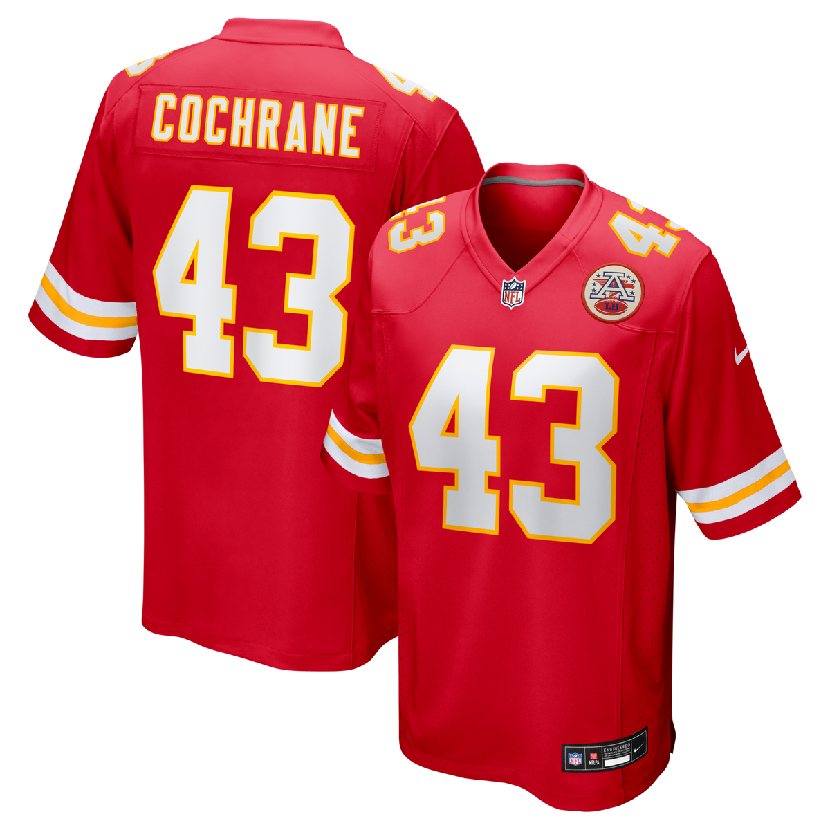 Kansas City Chiefs Jack Cochrane Nike Red Game Player Jersey