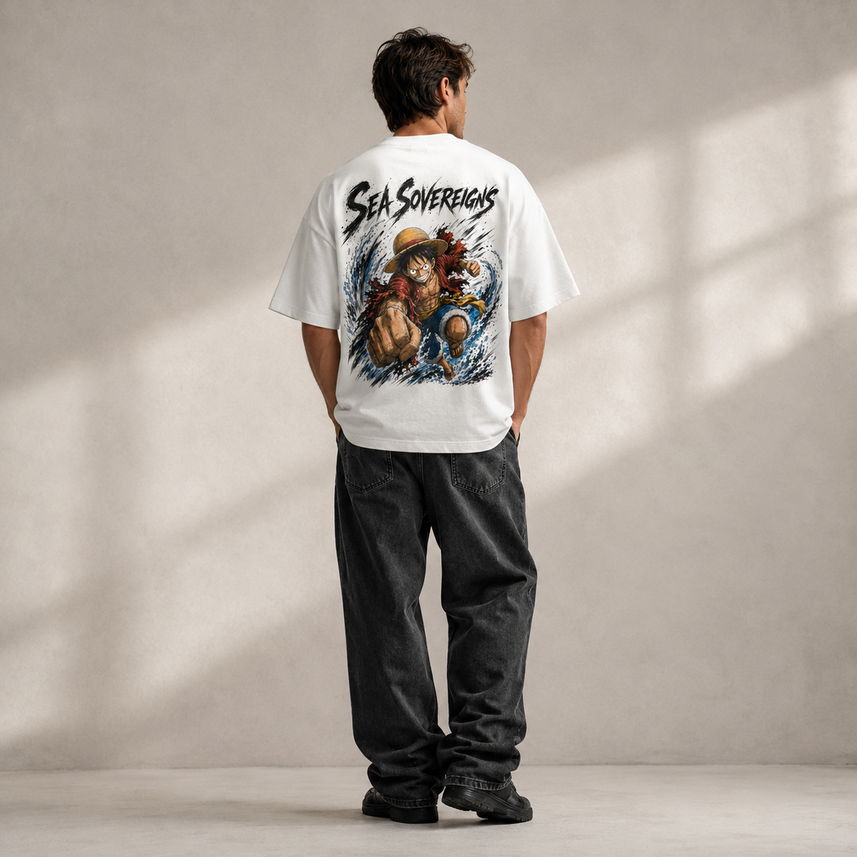 Sea Sovereigns - Luffy Full Force Oversized Streetwear Tee - lifestyle