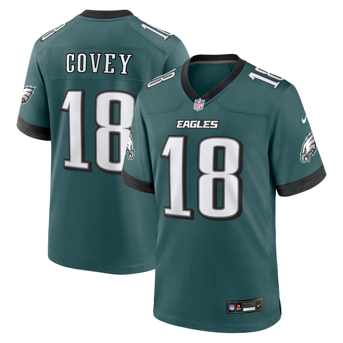 Philadelphia Eagles Britain Covey Nike Midnight Green Team Game Jersey