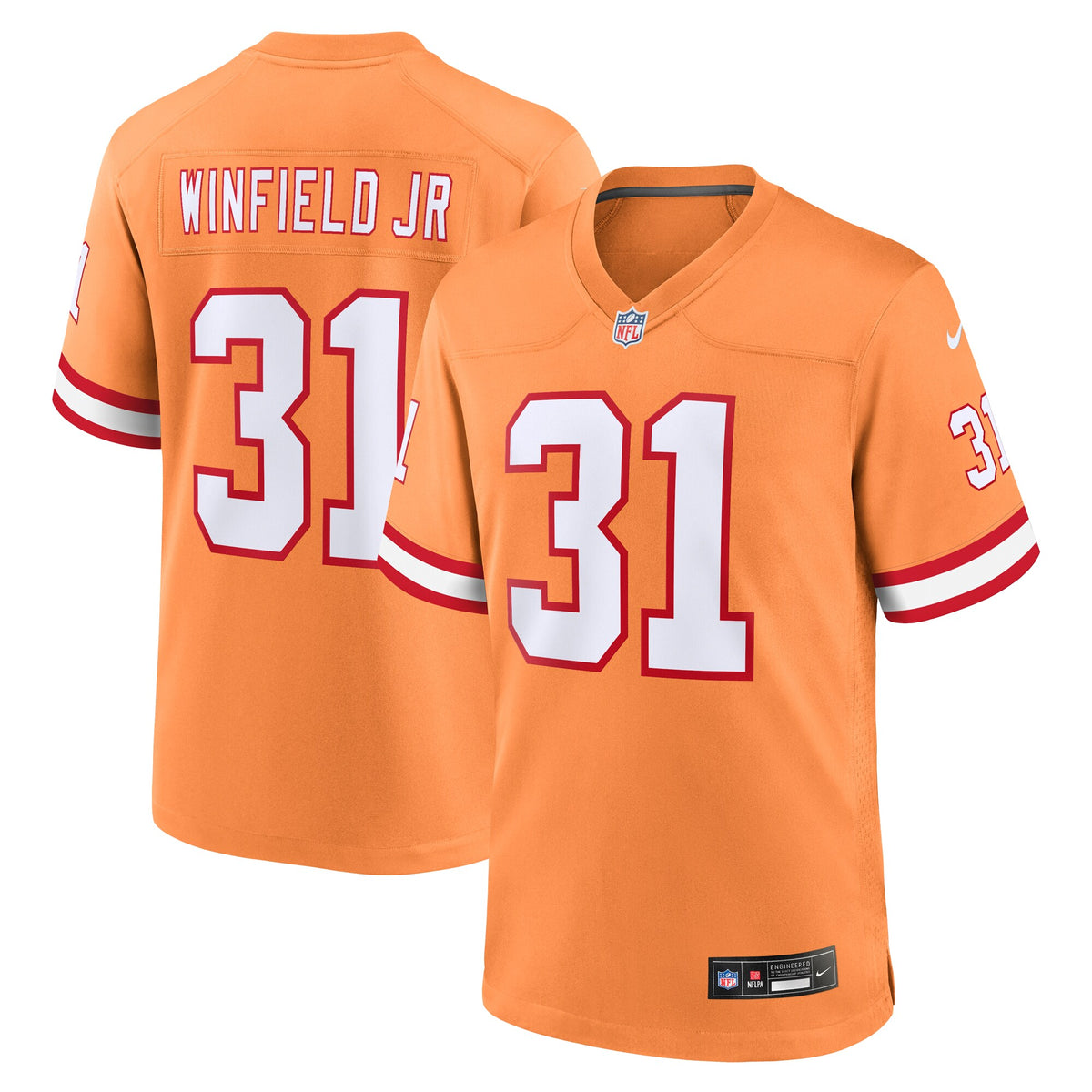 Tampa Bay Buccaneers Antoine Winfield Jr. Nike Orange Throwback Game Jersey