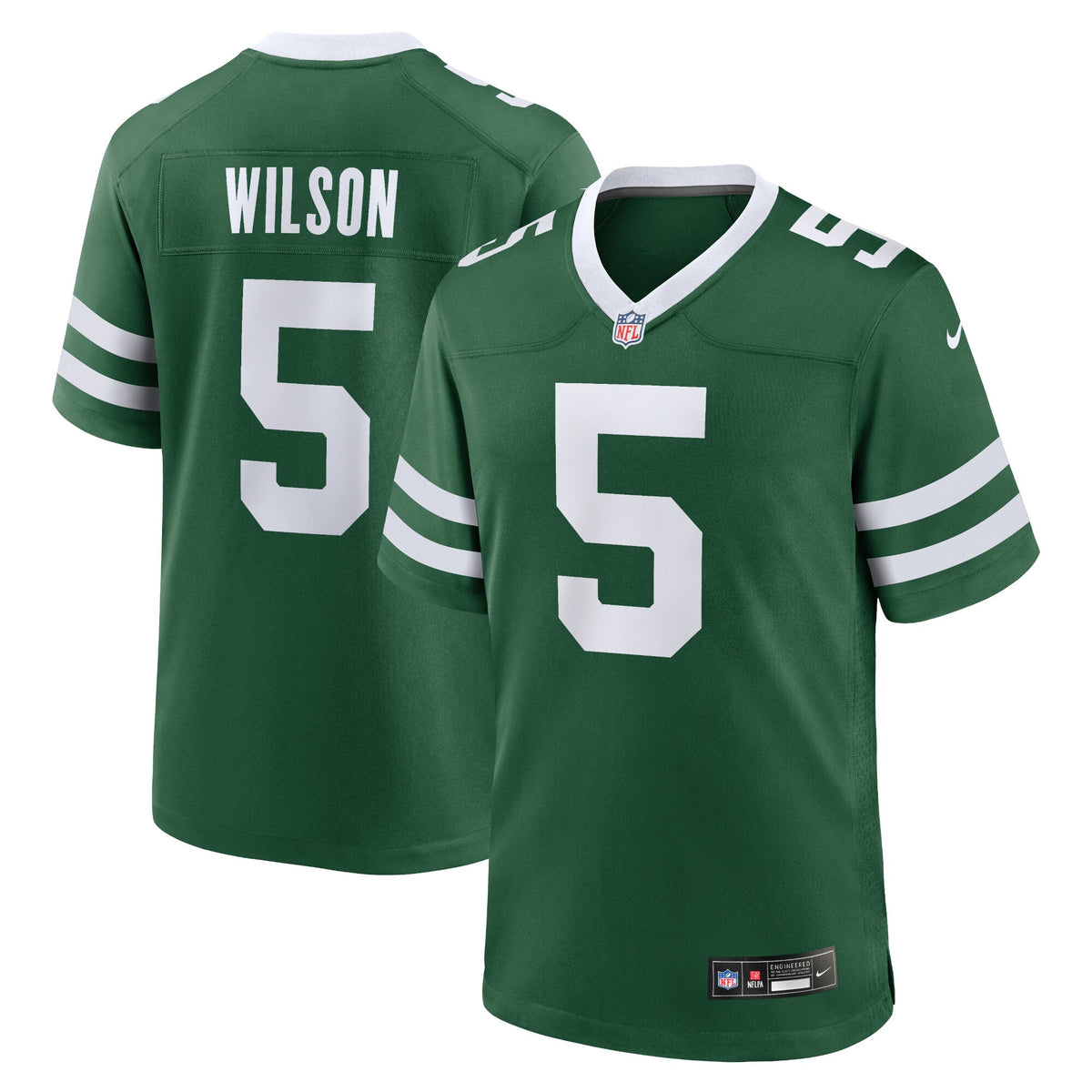 New York Jets Garrett Wilson Nike Legacy Green Game Jersey
