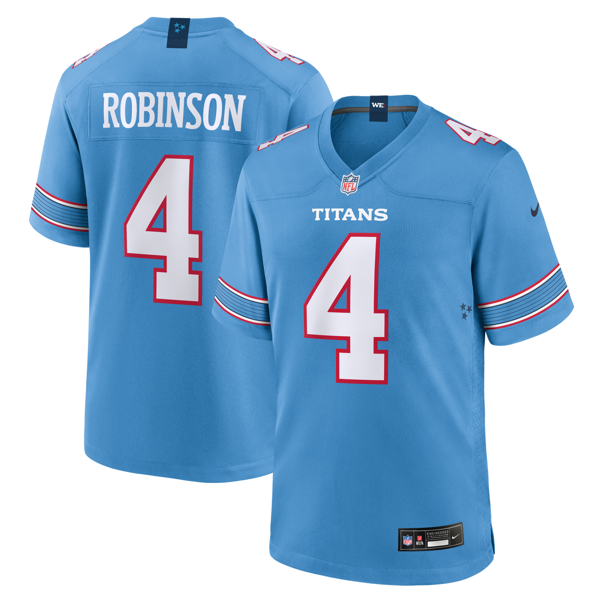 Tennessee Titans Wan'Dale Robinson Nike Light Blue Team Game Jersey