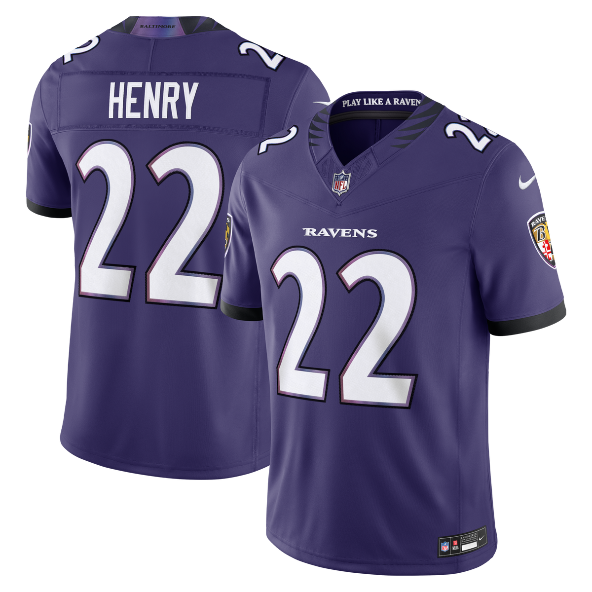 Baltimore Ravens Derrick Henry Nike Purple Team Vapor F.U.S.E. Stitched Limited Jersey