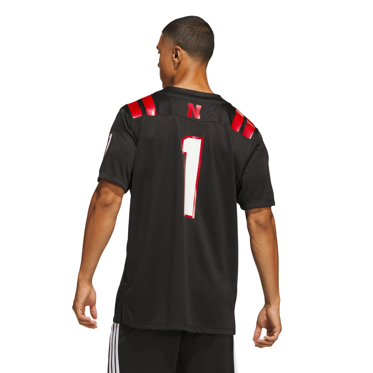#1 Nebraska Huskers adidas Our Red Burns Brighter Premier Strategy Jersey - Black
