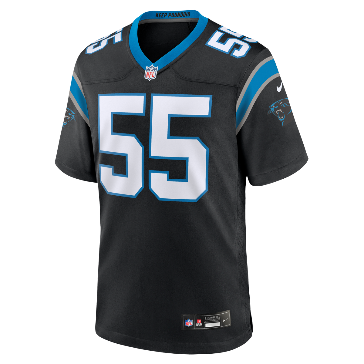 Carolina Panthers Maema Njongmeta Nike Black Team Game Jersey