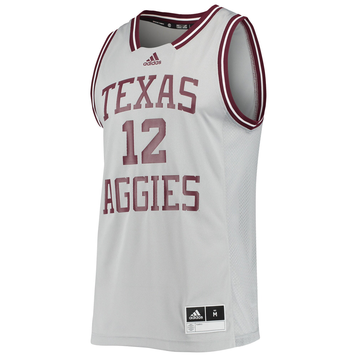#12 Texas A&M Aggies adidas Reverse Retro Jersey - Gray