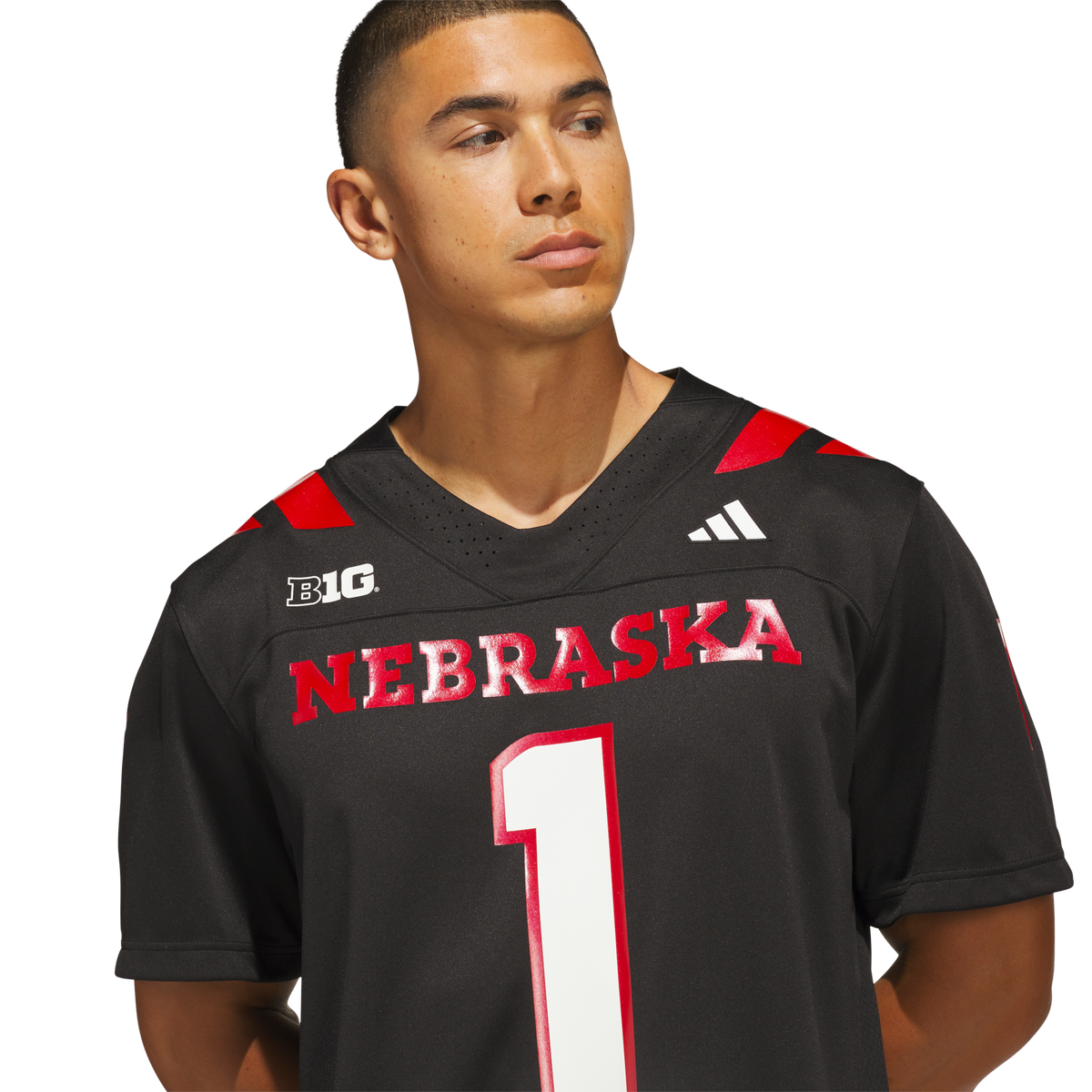 #1 Nebraska Huskers adidas Our Red Burns Brighter Premier Strategy Jersey - Black