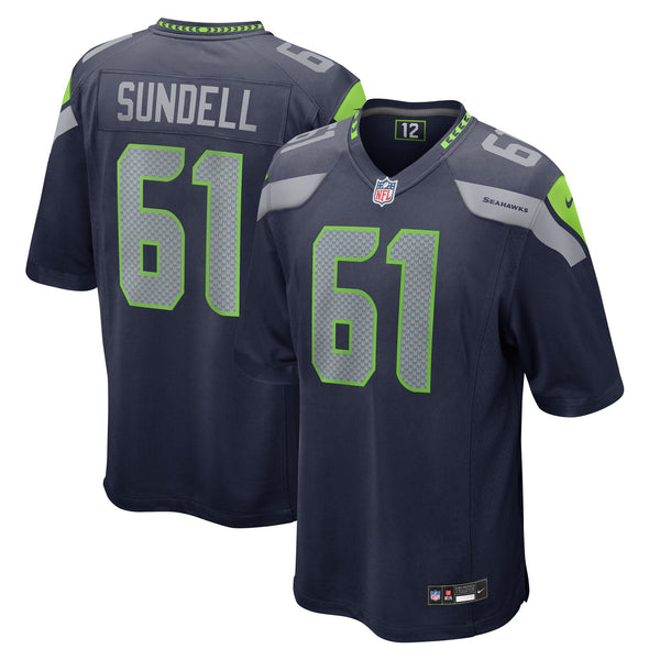 Seattle Seahawks Jalen Sundell Nike College Navy Game Jersey
