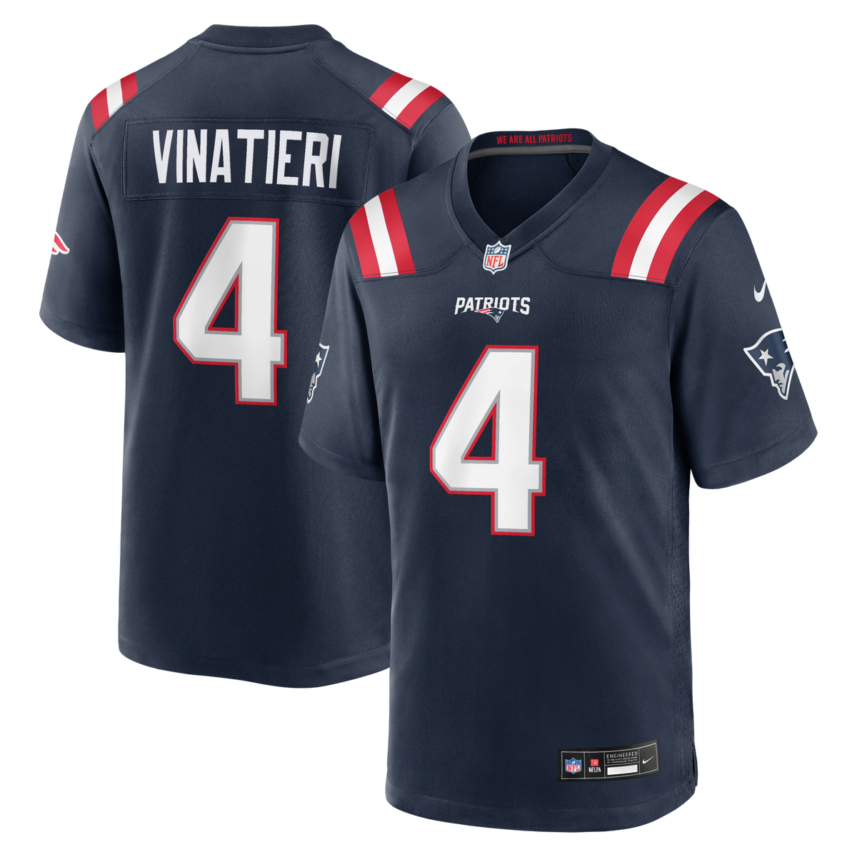 New England Patriots Adam Vinatieri Nike Navy Team Retired Game Jersey