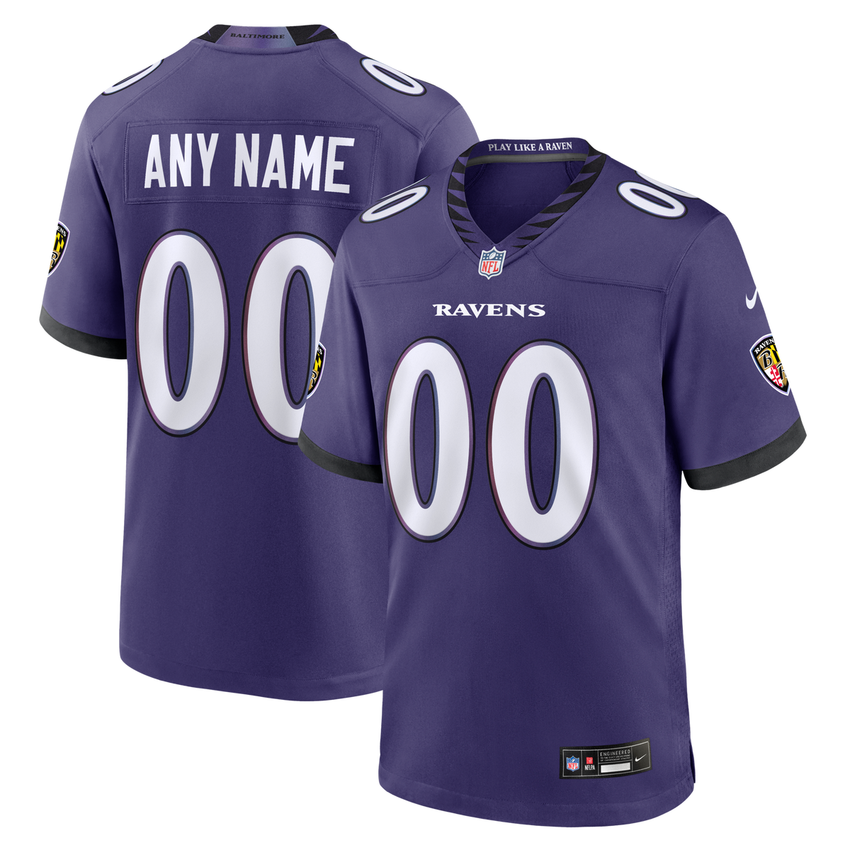 Baltimore Ravens Nike Purple Custom Game Jersey