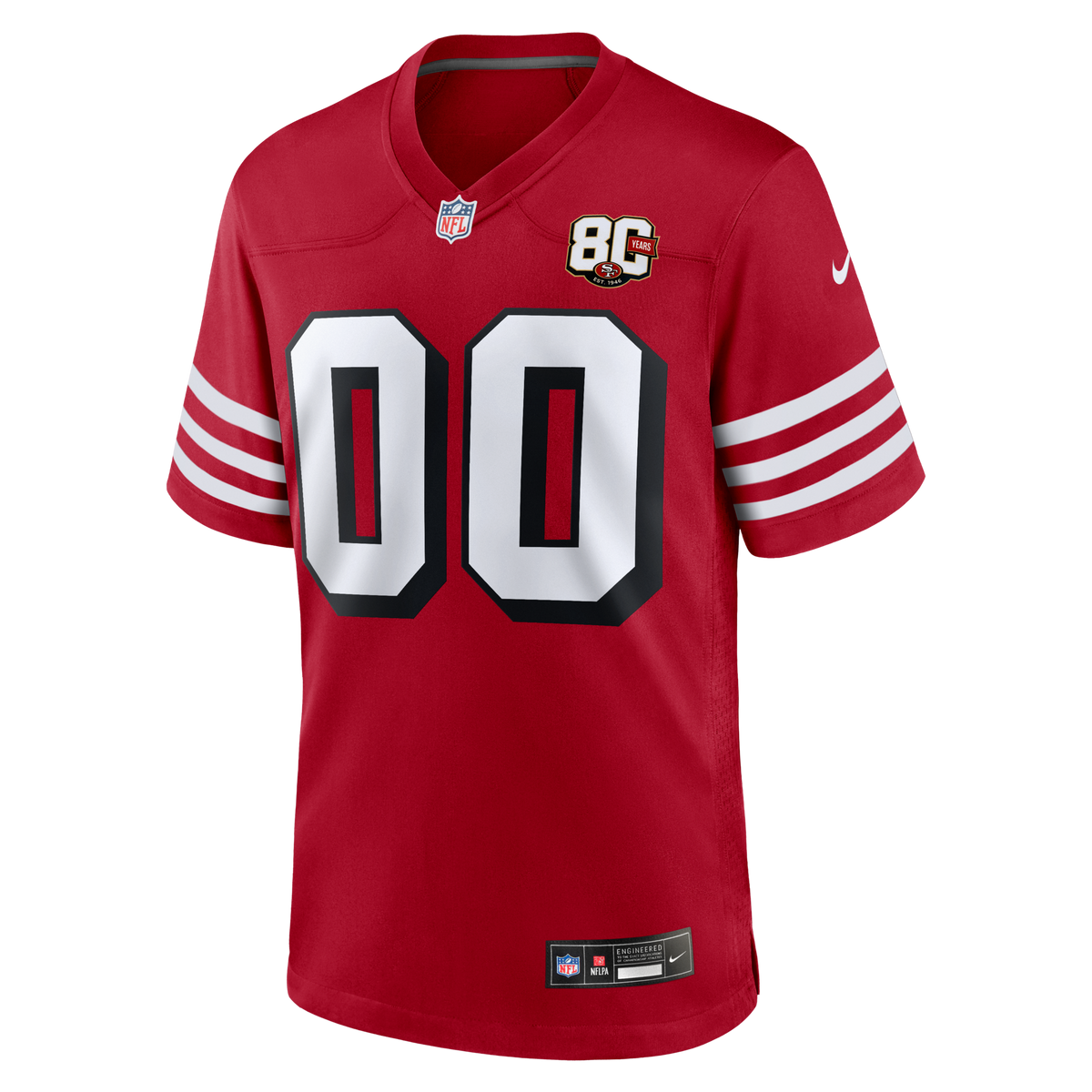 San Francisco 49ers Nike Scarlet 80th Anniversary Alternate Custom Game Jersey