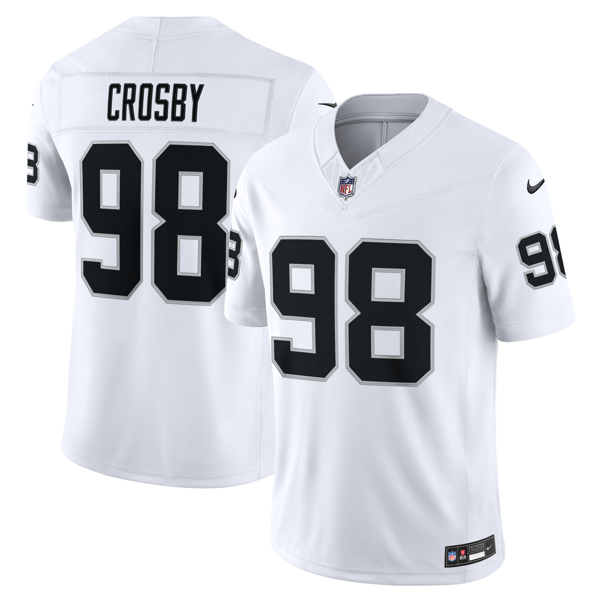 Las Vegas Raiders Maxx Crosby Nike White Vapor F.U.S.E. Stitched Limited Jersey