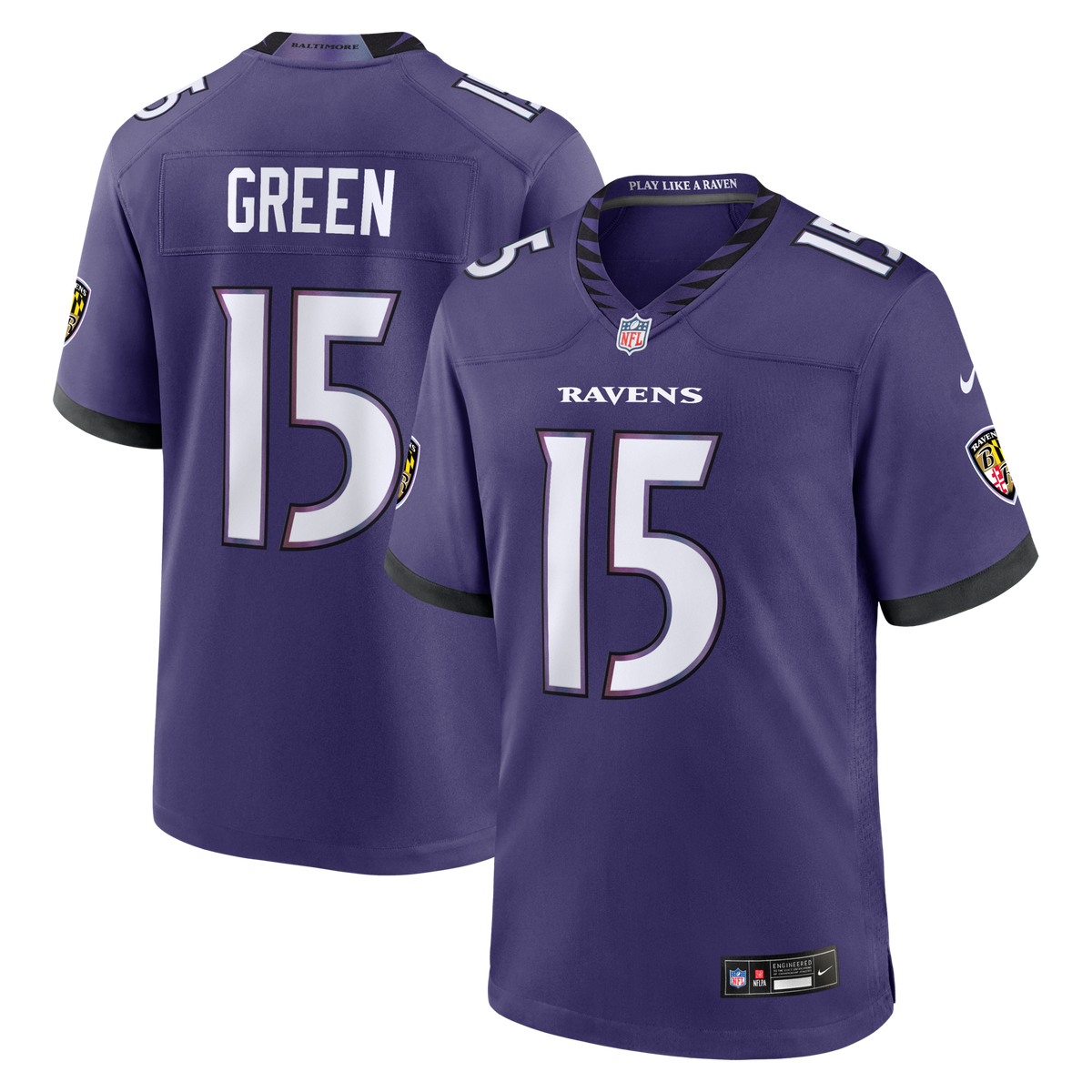Baltimore Ravens Mike Green Nike Purple Team Game Jersey