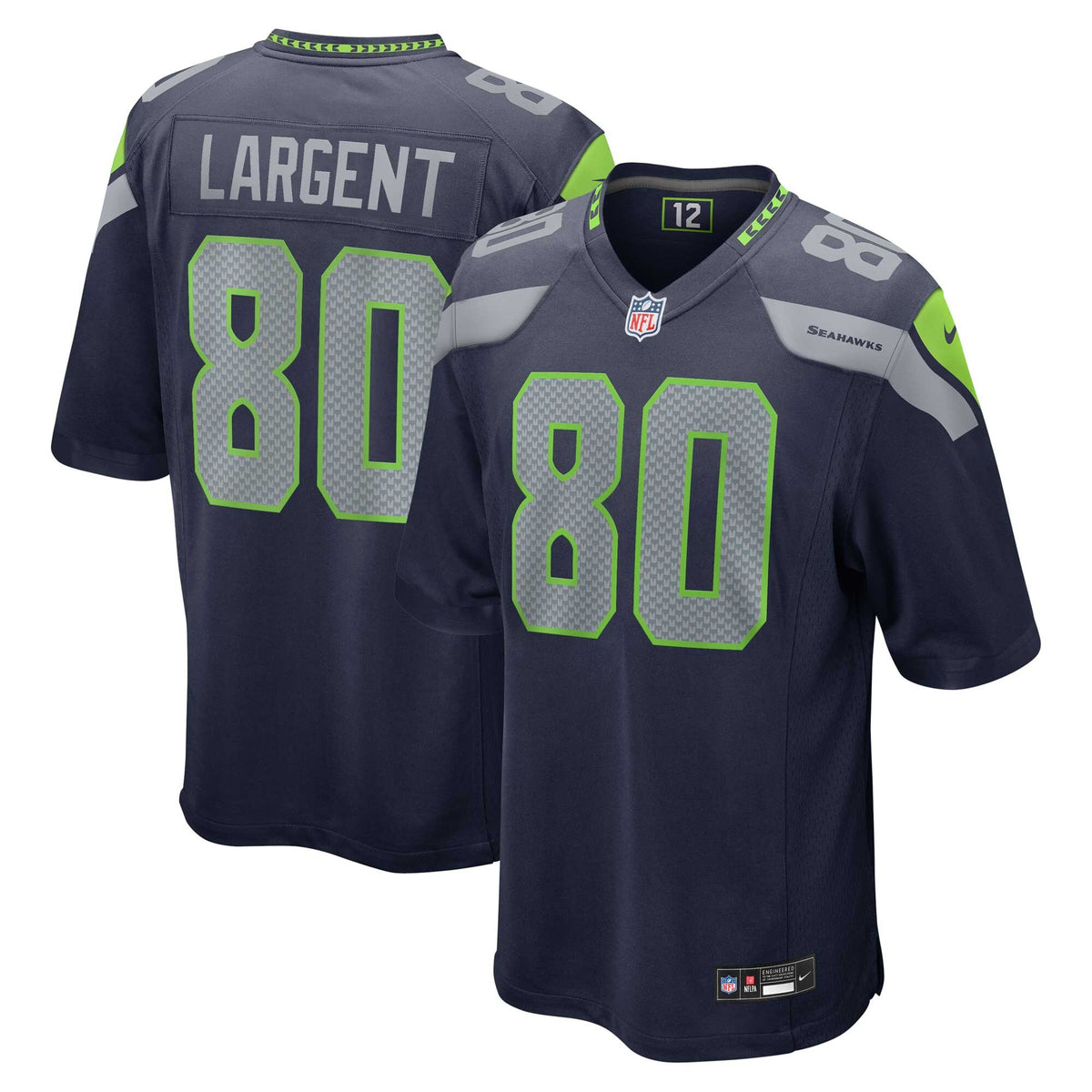 Seattle Seahawks Steve Largent Nike College Navy Retired Player Game Jersey
