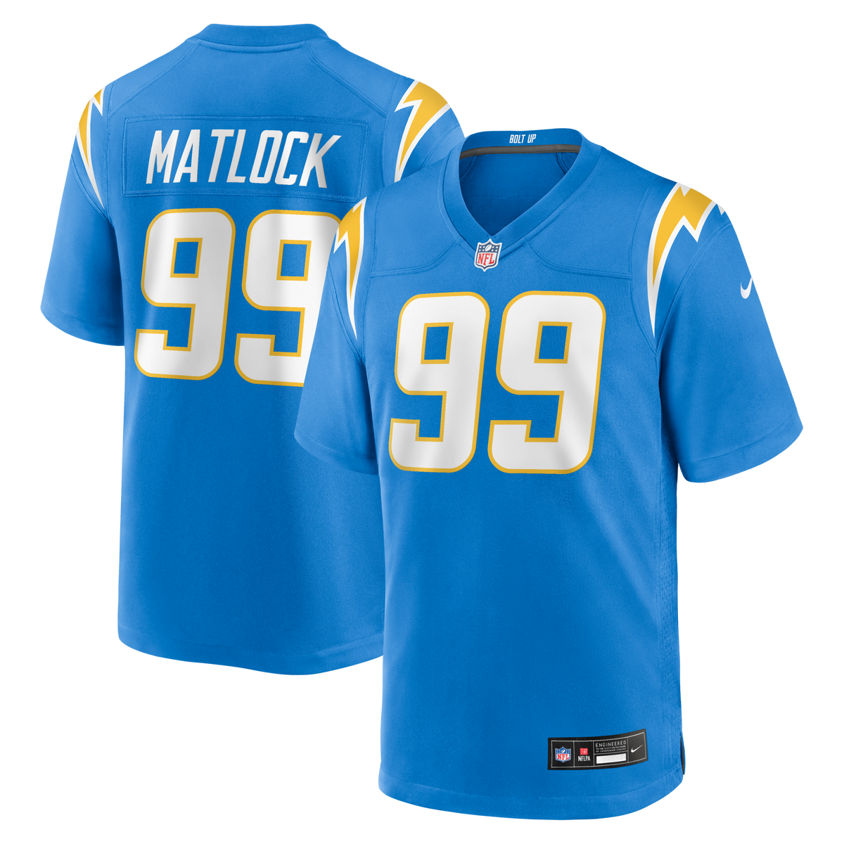 Los Angeles Chargers Scott Matlock Nike Powder Blue Team Game Jersey