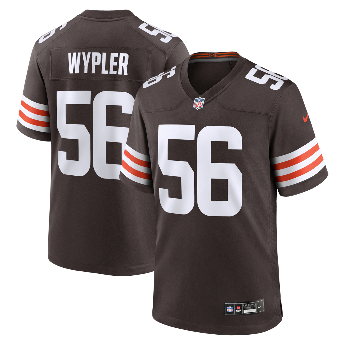 Cleveland Browns Luke Wypler Nike Brown Team Game Jersey