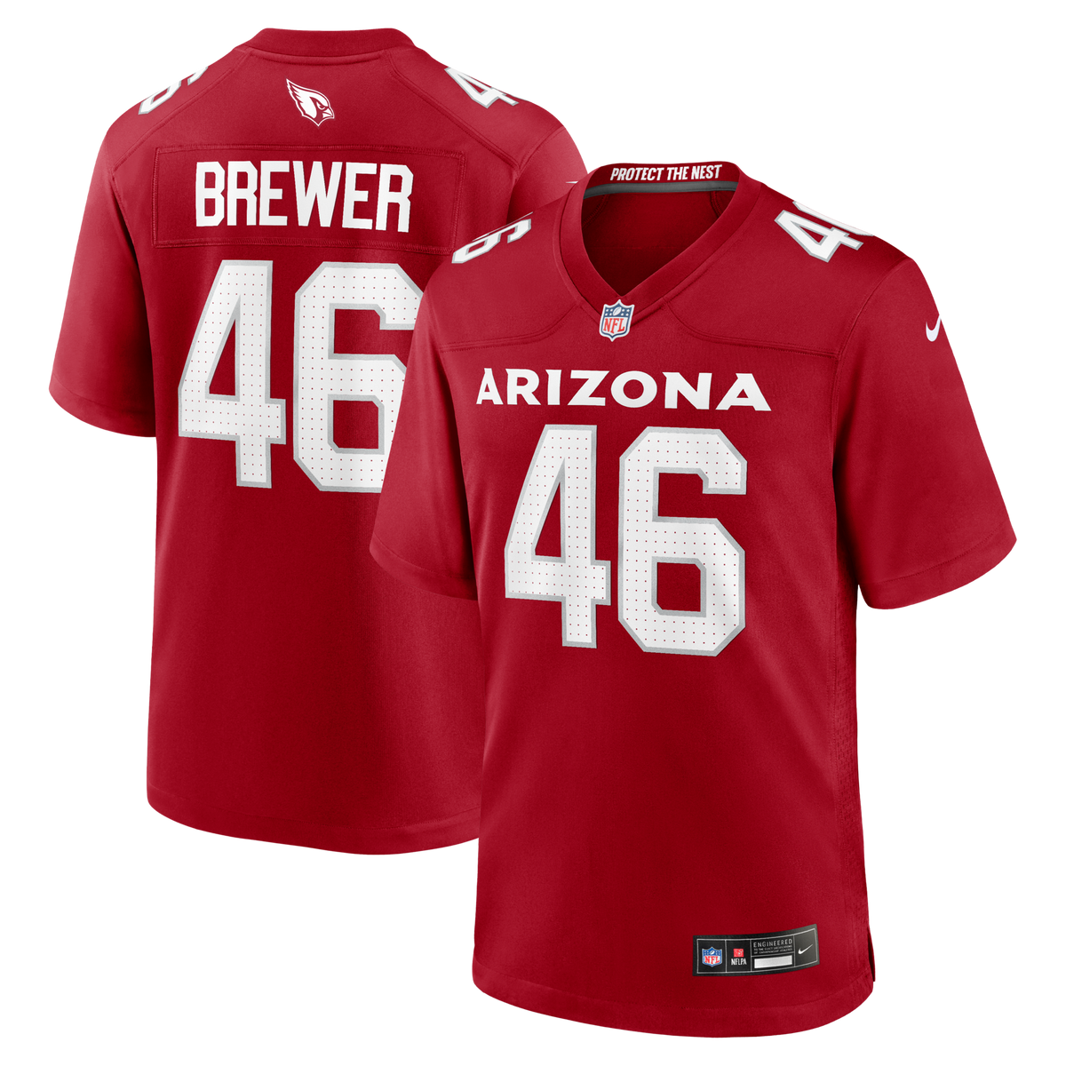 Arizona Cardinals Aaron Brewer Nike Cardinal Team Game Jersey