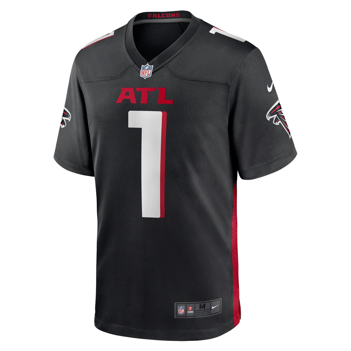 Atlanta Falcons Number 1 Dad Nike Black Game Jersey