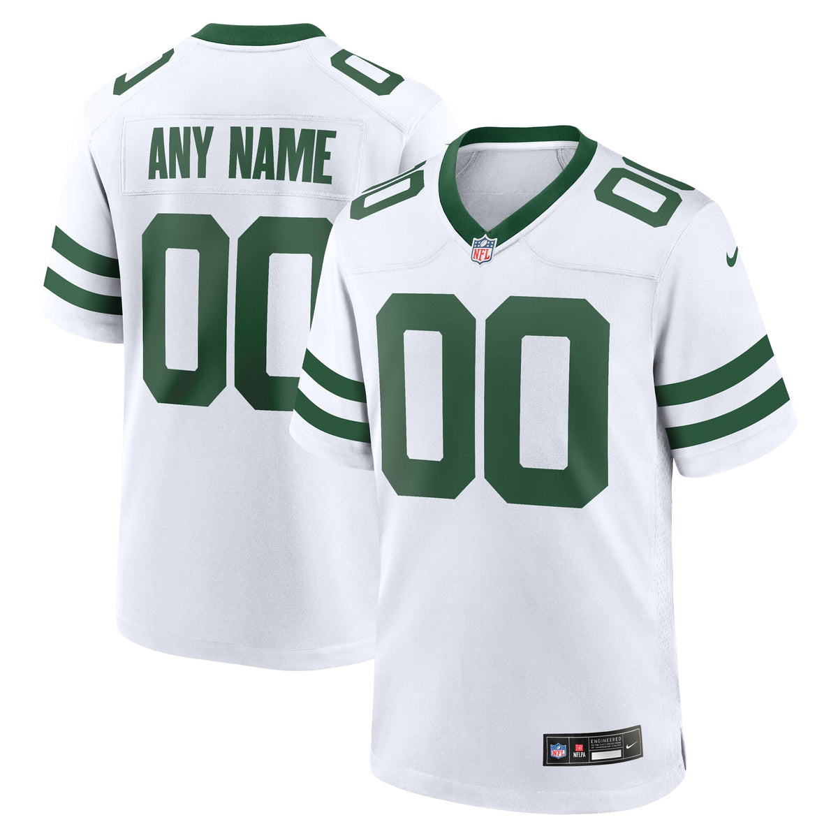 New York Jets Nike Legacy White Custom Game Jersey