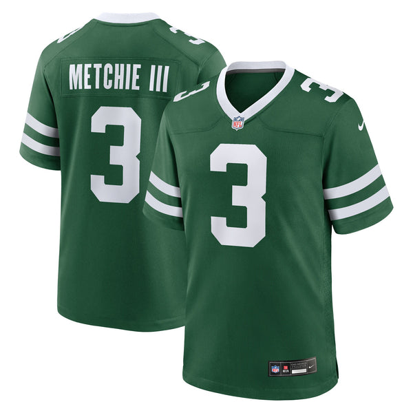 New York Jets John Metchie III Nike Legacy Green Team Game Jersey