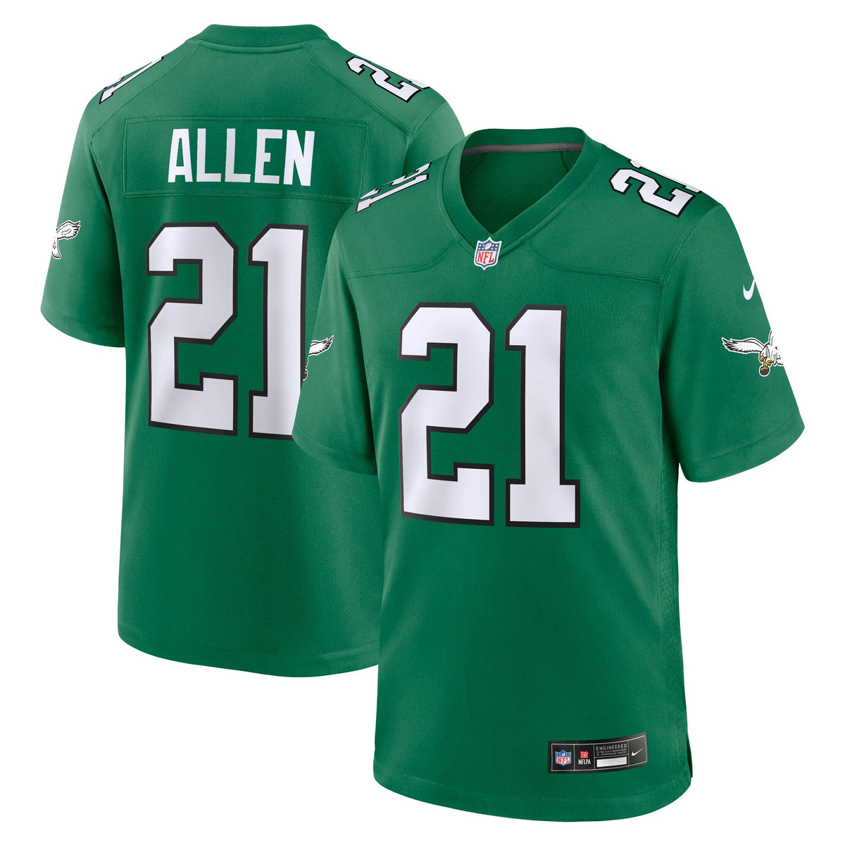 Philadelphia Eagles Eric Allen Nike Kelly Green Retired Player Alternate Game Jersey