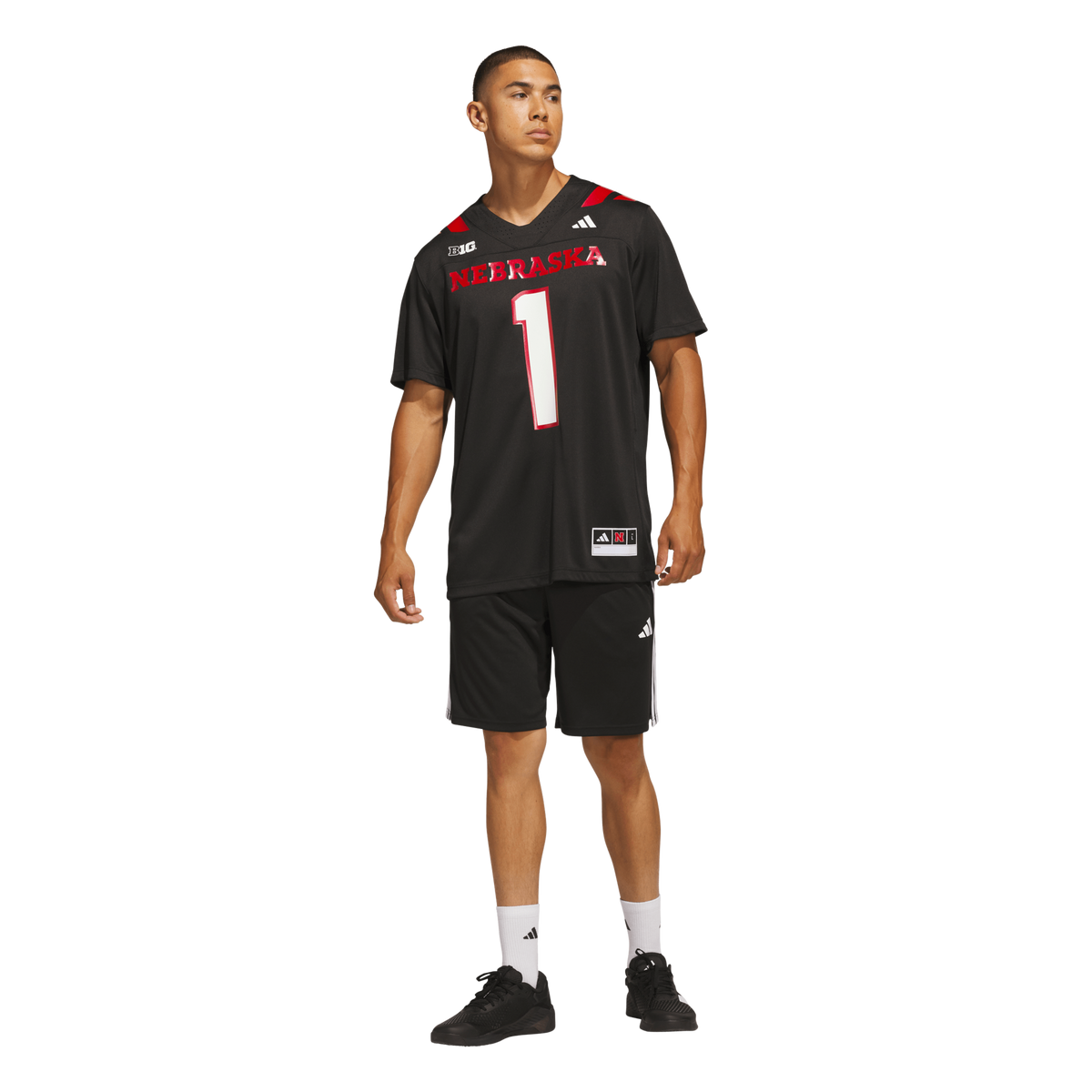 #1 Nebraska Huskers adidas Our Red Burns Brighter Premier Strategy Jersey - Black