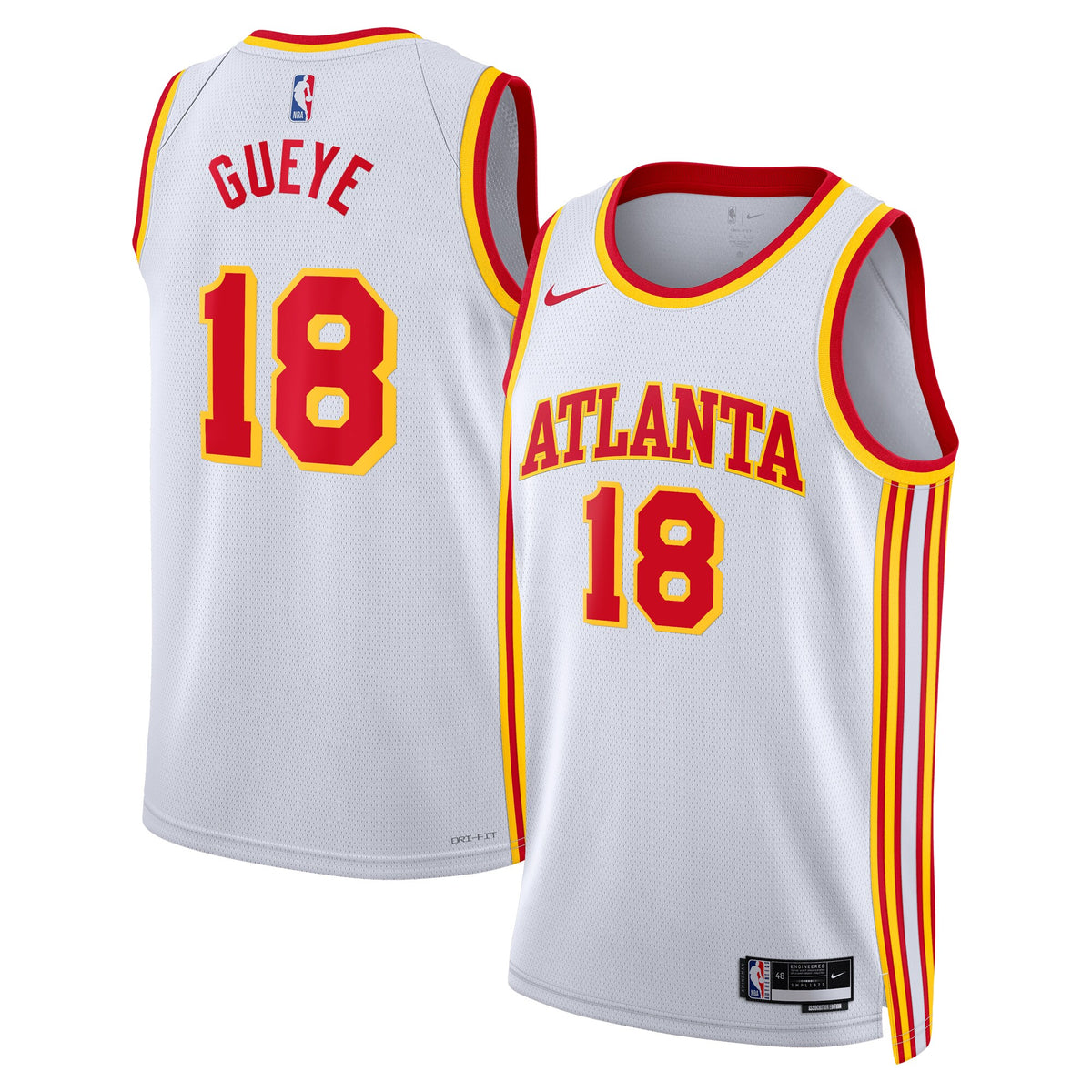 Atlanta Hawks Nike Association Edition Swingman Jersey - White - Mouhamed Gueye -