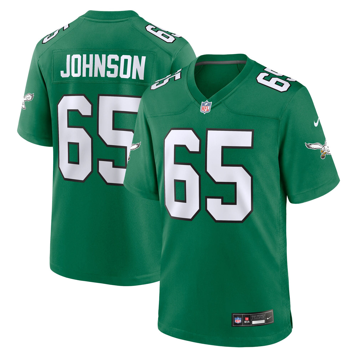 Philadelphia Eagles Lane Johnson Nike Kelly Green Alternate Game Jersey