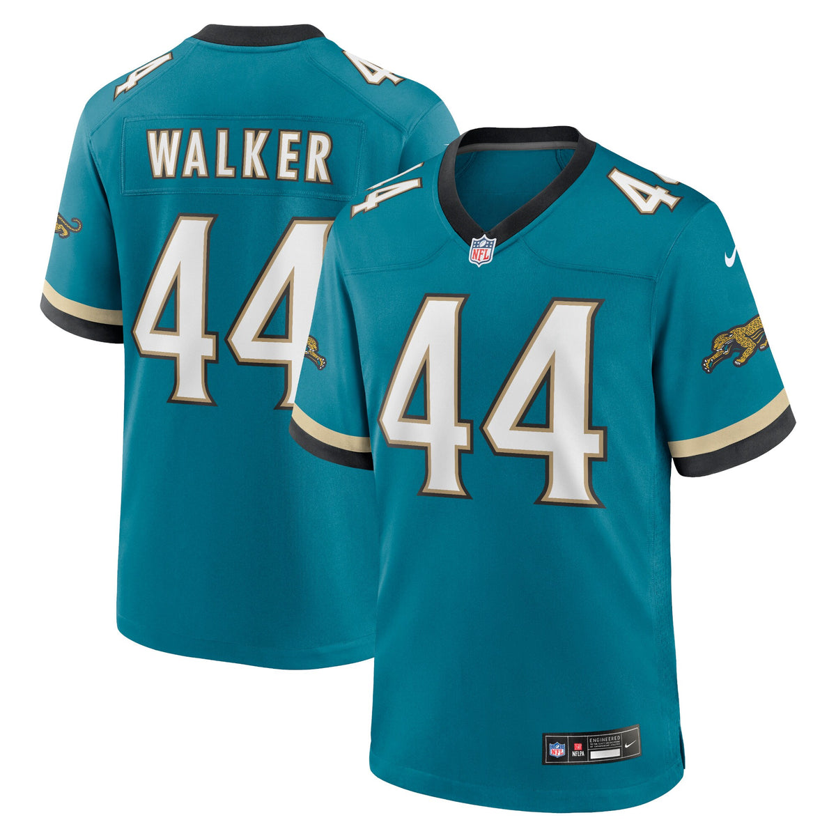 Jacksonville Jaguars Travon Walker Nike Teal Prowler Throwback Player Game Jersey
