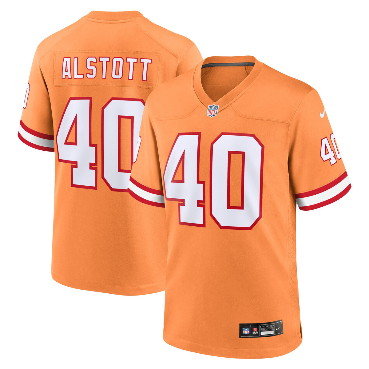 Tampa Bay Buccaneers Mike Alstott Nike Orange Throwback Game Jersey