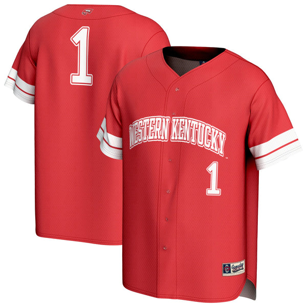 #1 Western Kentucky Hilltoppers GameDay Greats Lightweight Collegiate Baseball Fashion Jersey - Red