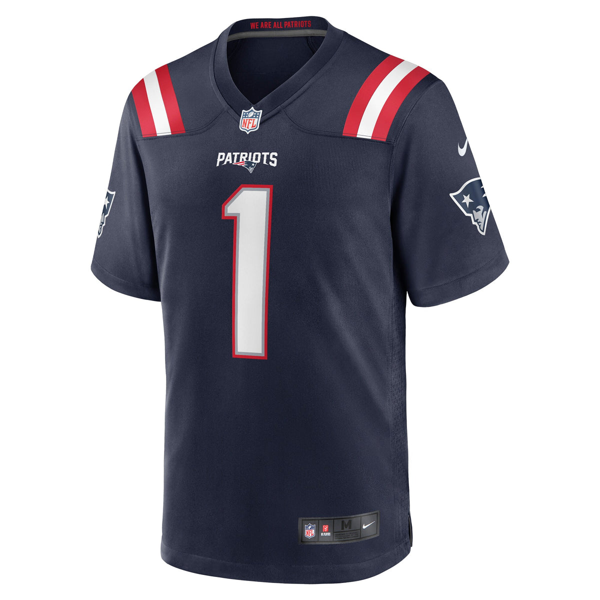New England Patriots Number 1 Dad Nike Navy Game Jersey