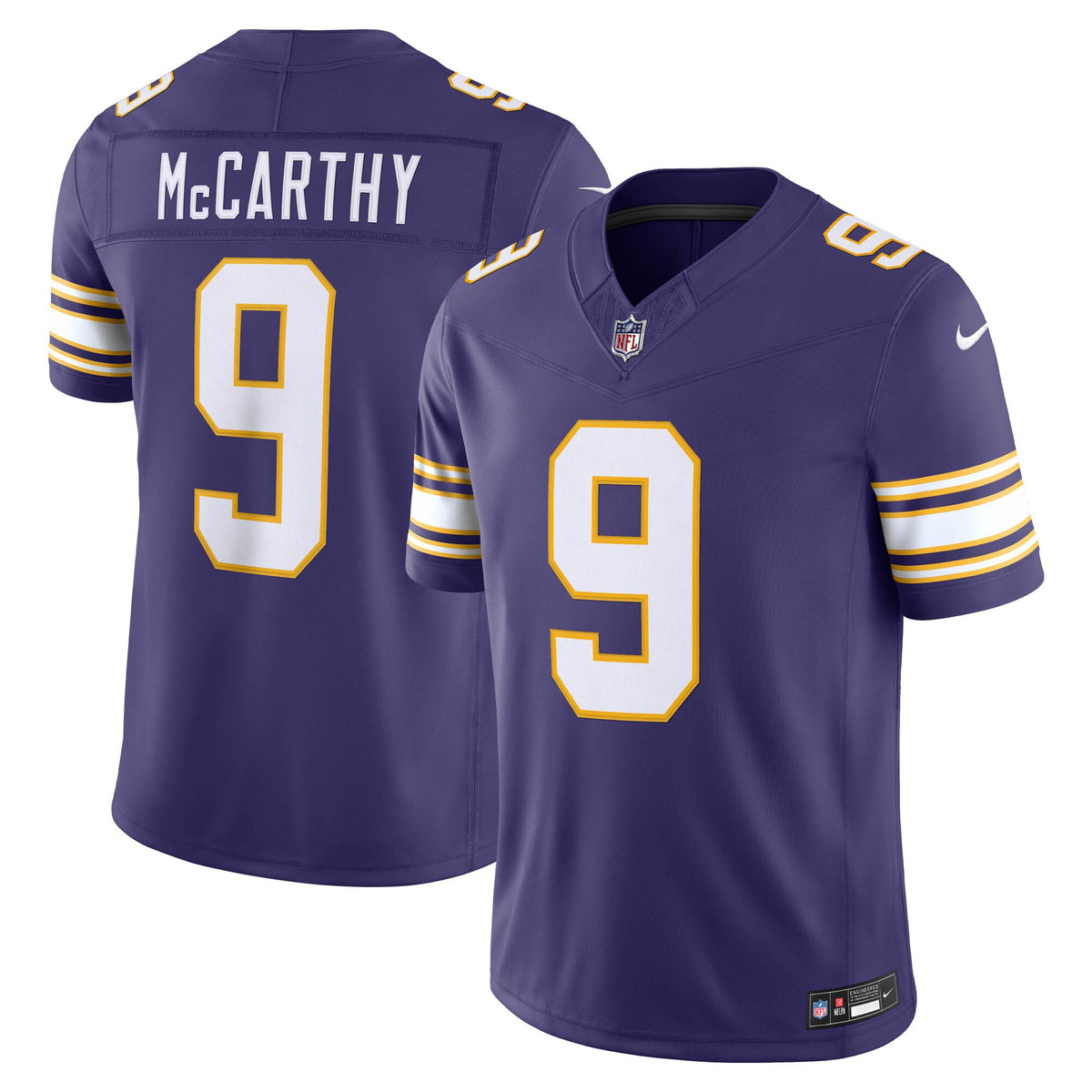 Minnesota Vikings J.J. McCarthy Nike Purple Alternate Classic Vapor F.U.S.E. Stitched Limited Jersey