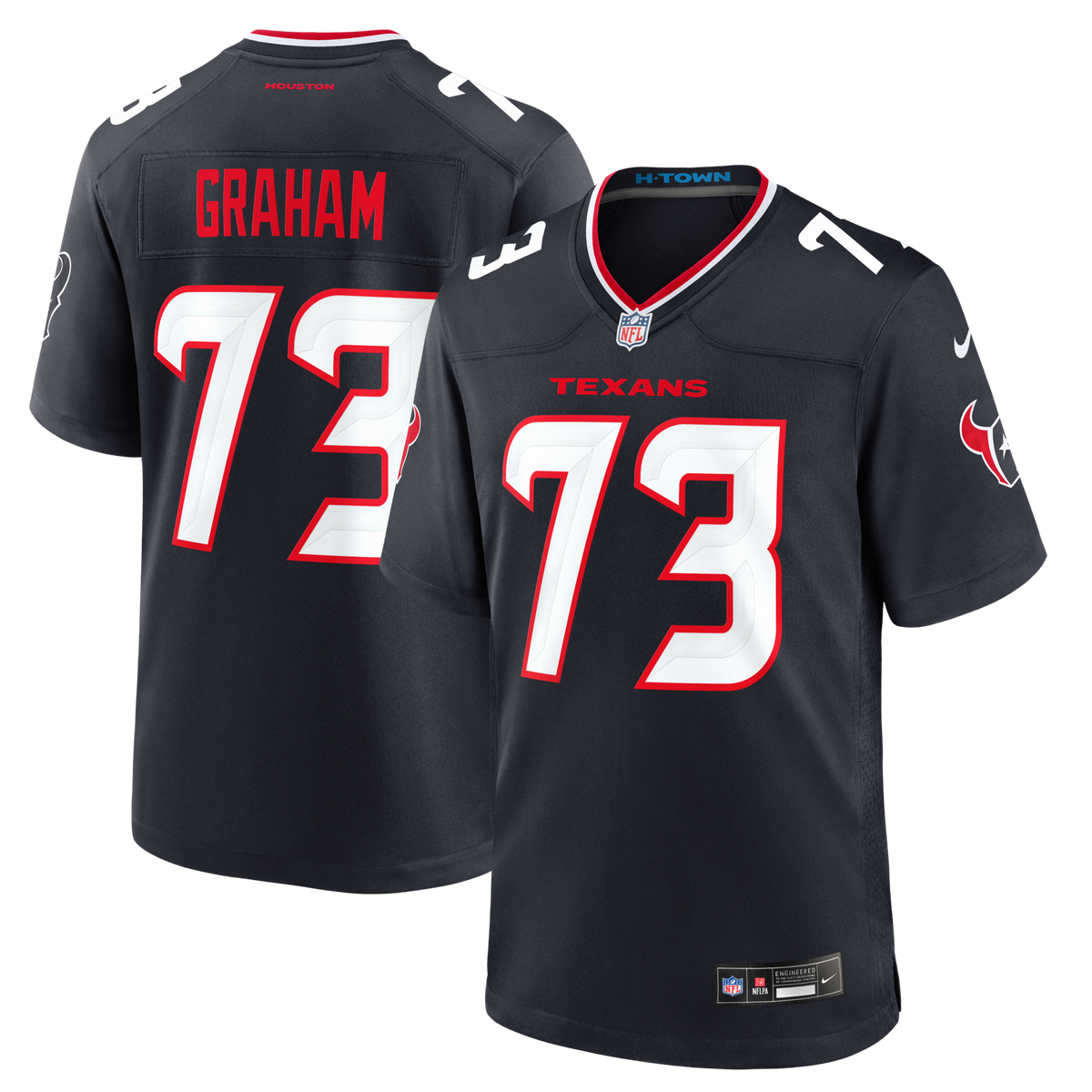 Houston Texans Derrick Graham Nike Navy Team Game Jersey