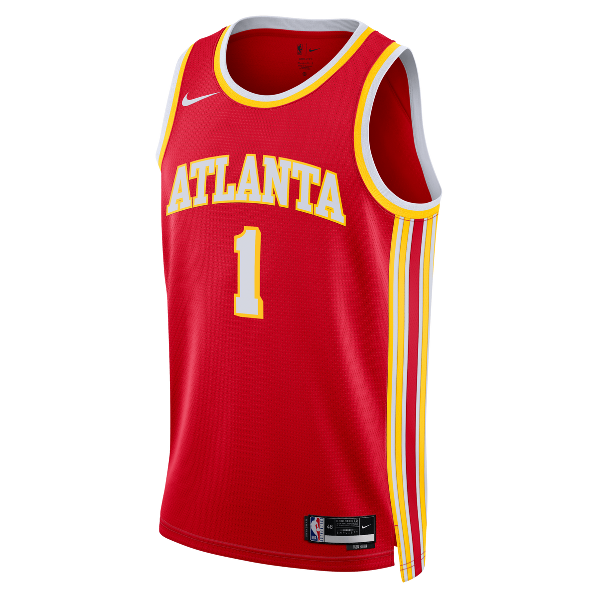 Atlanta Hawks Nike Icon Edition Swingman Jersey - Red - Jalen Johnson -