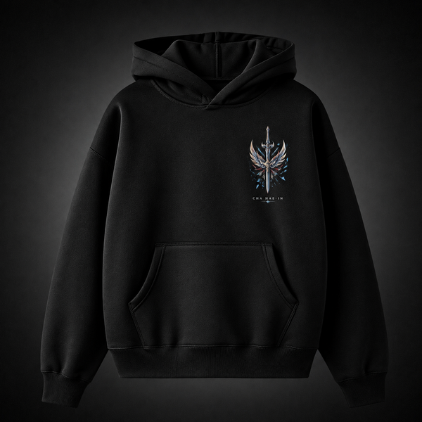 Black hoodie with Cha Hae-In Solo Leveling Blade Of Light graphic – photo 2