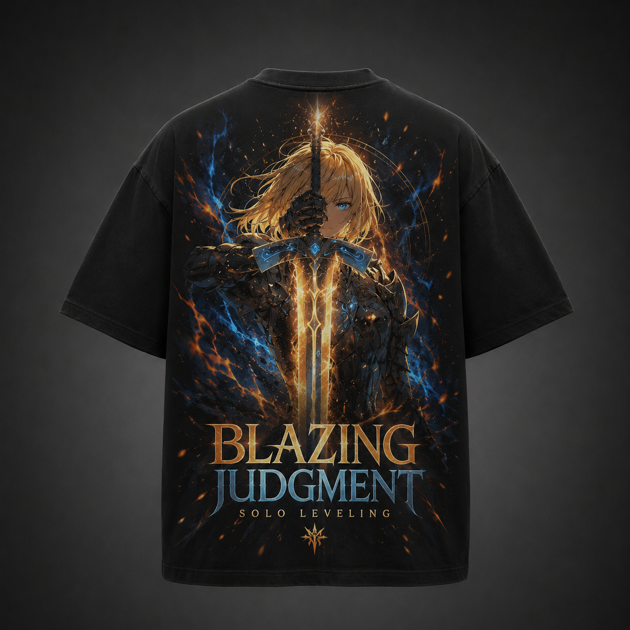 Black t-shirt with Cha Hae-In Solo Leveling Blazing Judgment graphic – photo 1