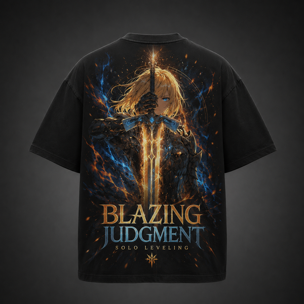 Black t-shirt with Cha Hae-In Solo Leveling Blazing Judgment graphic – photo 1