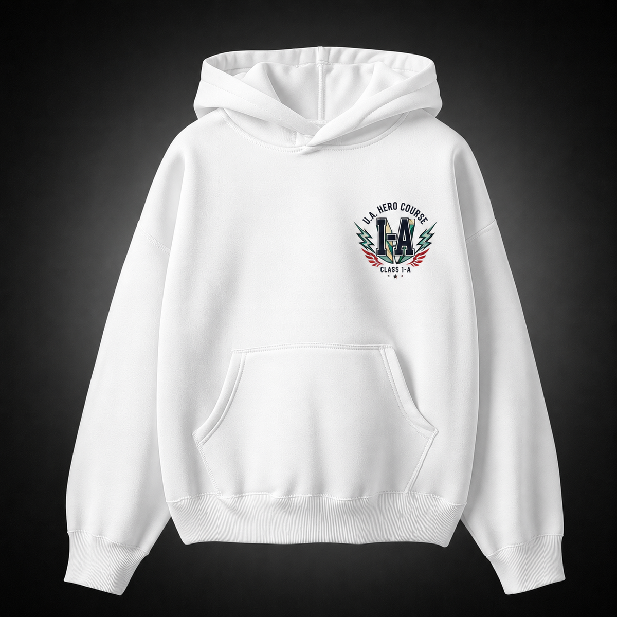 White hoodie with Class 1-A (Izuku Midoriya, Shoto Todoroki, Ochaco Uraraka, Katsuki Bakugo, Tenya Iida, Eijiro Kirishima, Momo Yaoyorozu, Fumikage Tokoyami, Mina Ashido, Tsuyu Asui, Denki Kaminari) My Hero Academia Heroes United graphic – photo 2